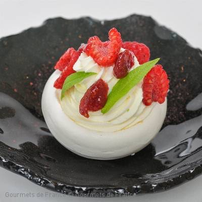 Pavlova Délice framboise biscuit rose de Reims