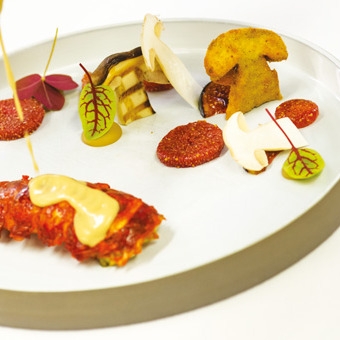 photo de la recette homard bleu roti et declinaison de cepes
