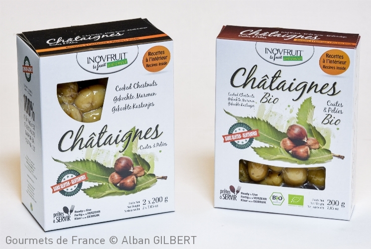 Châtaignes Cuites et pelées conventionnelles et bio