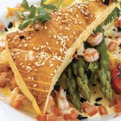 Recette feuilleté d'écrevisses aux asperges
