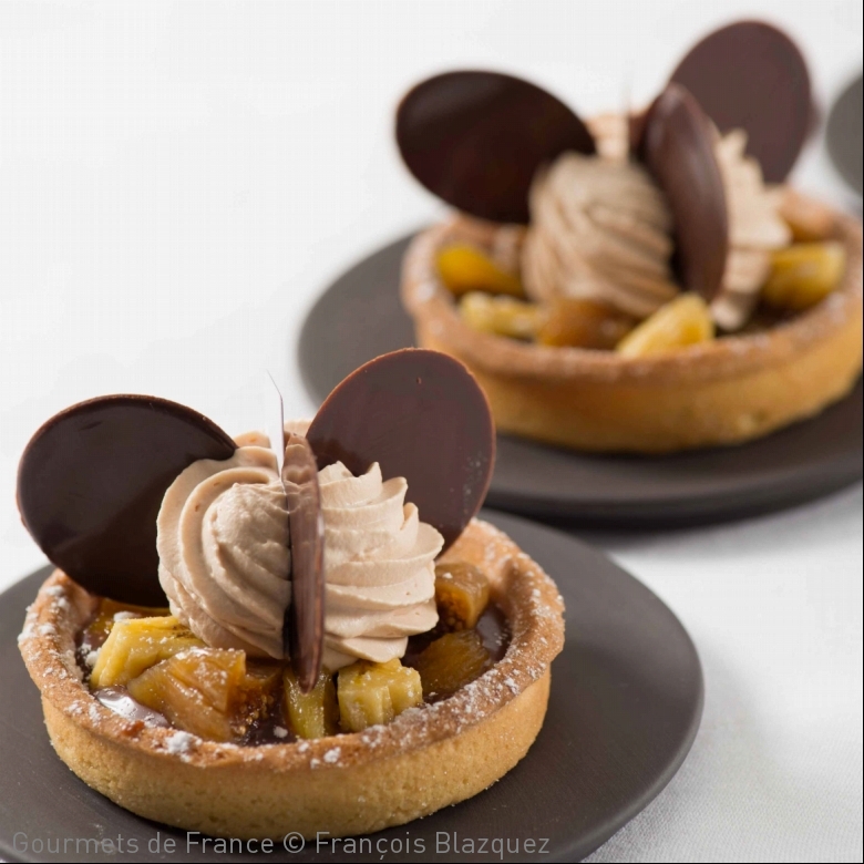 photo de la recette de tartelette au caramel et fruits confits