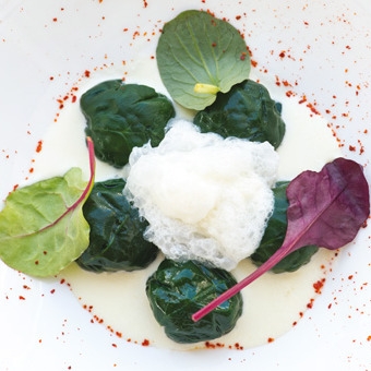 photo de la recette de perles huitre et cigale aux epinards