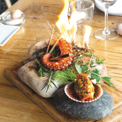 Recette de Poulpe feu d'enfer, et sa compotée de légumes comme une ratatouille Par Geoffrey POËSSON