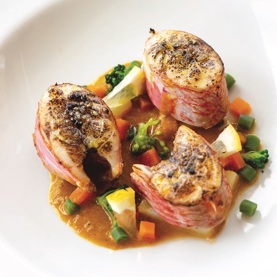 Recette Rouget Façon Bouillabaisse et petits Légumes de Printemps par Michel PORTOS