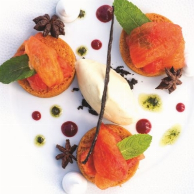 Recette Sablé breton, tomates confites, glace vanille et huile d'olive de franck Bonte