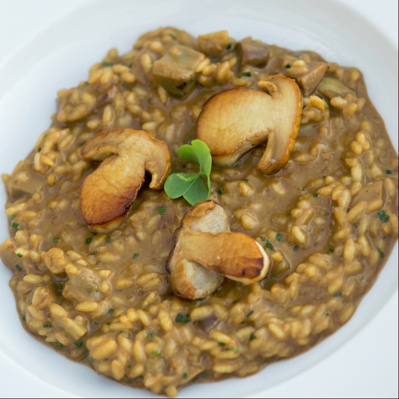 photo de la recette de risotto artichaut et cepes