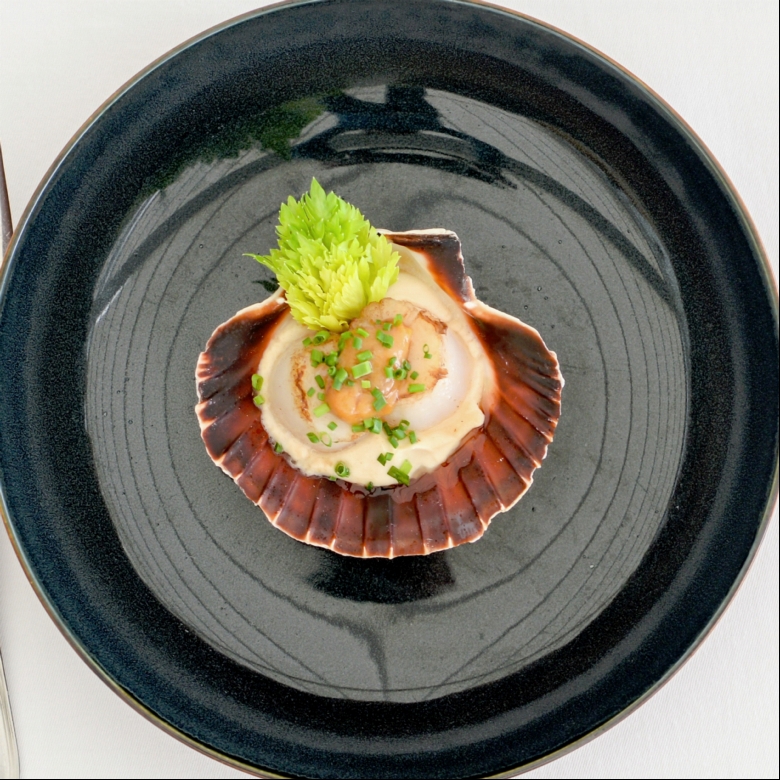 photo de la recette de coquilles st jacques et oursins de nicolas cantrel