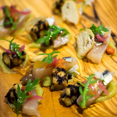 Recette Dorade marinée, huile d'olive n°50 et aubergine de Vincent Maillard