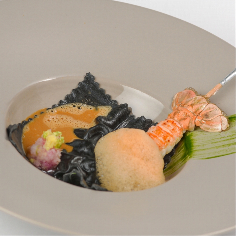 recette de thomas lherisson avec la langoustine des producteurs aquitains