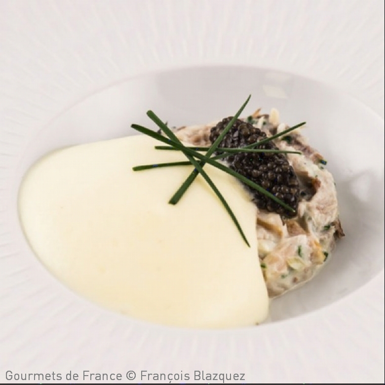 photo de la recette avec le caviar de gensac et le filet de haddock